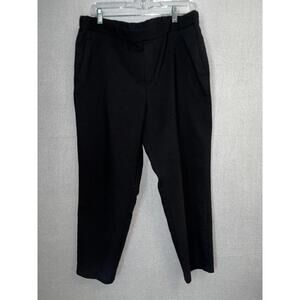 Old Navy Dress Pants Womens Size 14 Black High Rise Elastic Waist Straight Leg